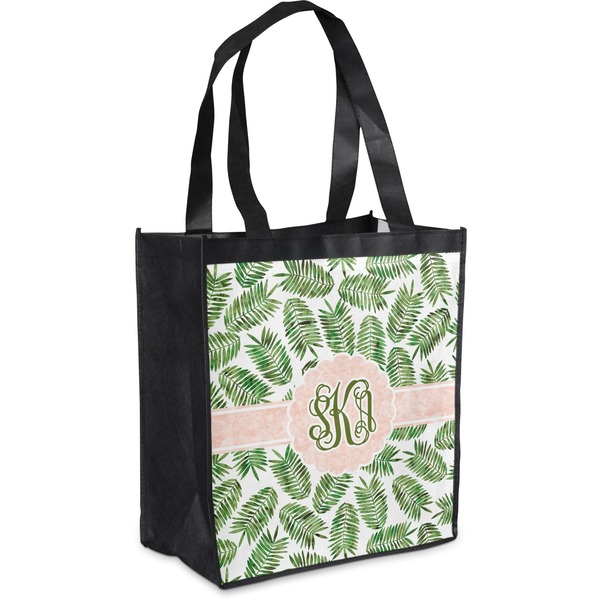 Custom Tropical Leaves Grocery Bag (Personalized)