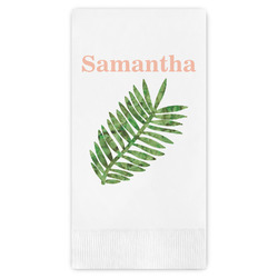 Tropical Leaves Guest Napkins - Full Color - Embossed Edge (Personalized)
