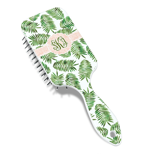 Tropical Leaves Hair Brush - Angle View