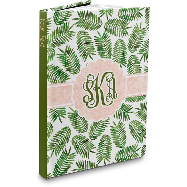 Custom Tropical Leaves Hardbound Journal - 7.25" x 10" (Personalized)