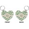 Tropical Leaves Heart Keychain (Front + Back)