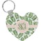 Tropical Leaves Heart Keychain (Personalized)