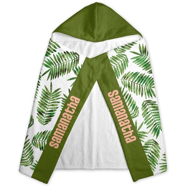 Tropical Leaves Hooded Towel - Folded