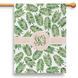 Tropical Leaves 28" House Flag (Personalized)
