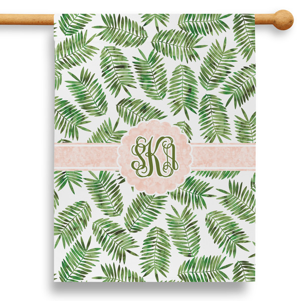 Custom Tropical Leaves 28" House Flag (Personalized)