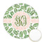 Tropical Leaves Printed Cookie Topper - Round (Personalized)