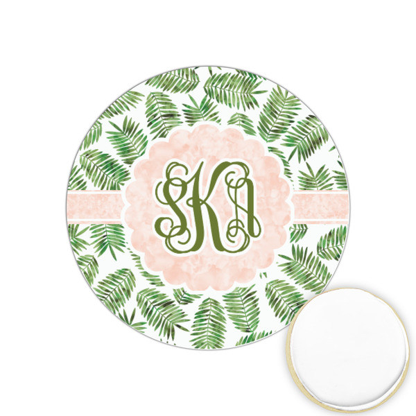 Custom Tropical Leaves Printed Cookie Topper - 1.25" (Personalized)