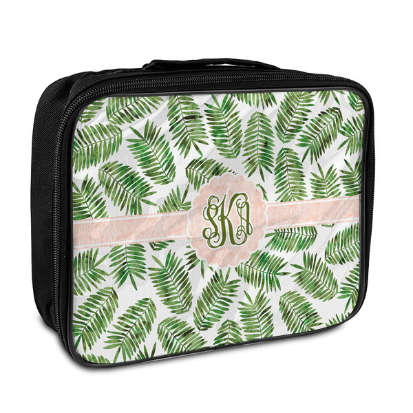 Custom Tropical Leaves Insulated Lunch Bag (Personalized)