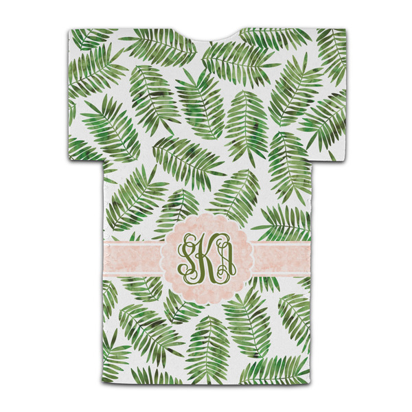 Tropical Leaves Jersey Bottle Cooler - BACK (flat)