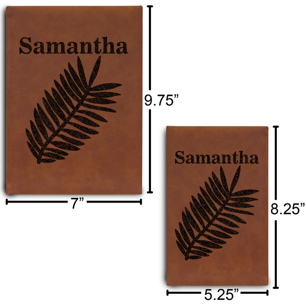 Tropical Leaves Journal Size Comparisons w/ Dimensions