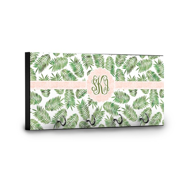 Tropical Leaves Key Hanger - Front View with Hooks