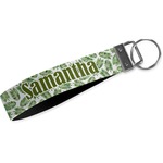 Tropical Leaves Wristlet Webbing Keychain Fob (Personalized)