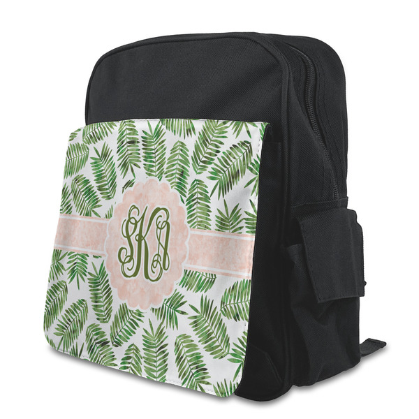 Custom Tropical Leaves Preschool Backpack (Personalized)