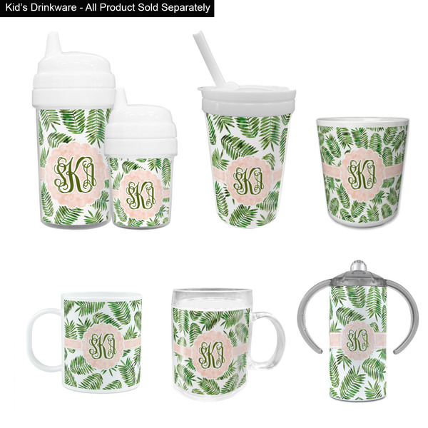 Tropical Leaves Kid's Drinkware - Customized & Personalized