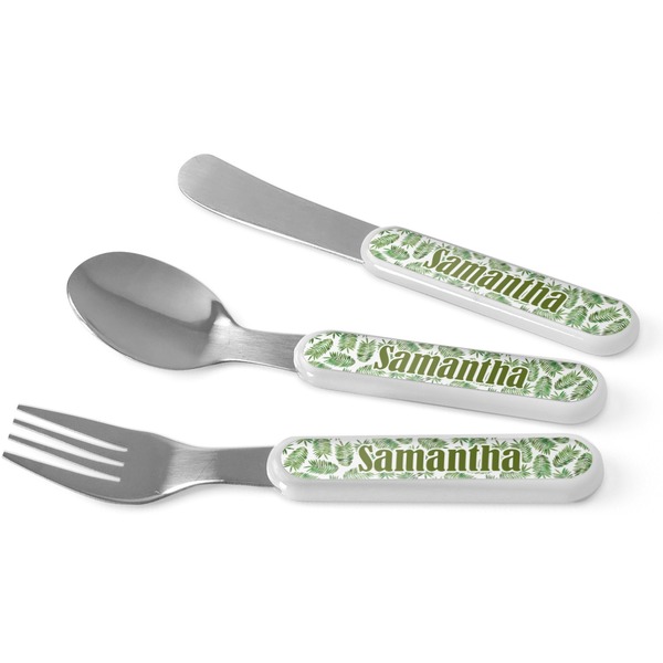 Custom Tropical Leaves Kid's Flatware (Personalized)
