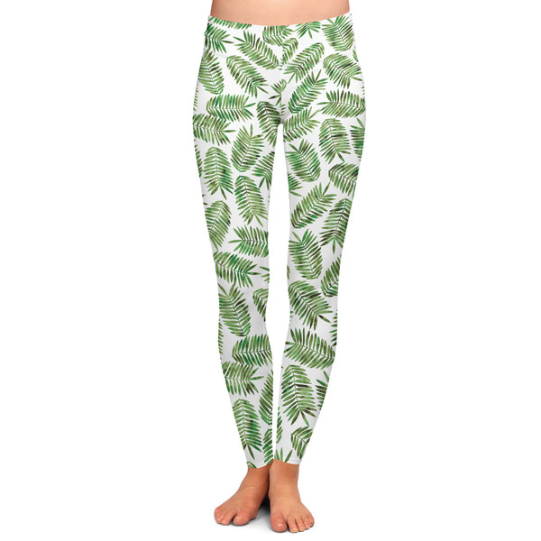 Custom Tropical Leaves Ladies Leggings - Extra Small
