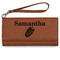 Tropical Leaves Ladies Wallet - Leather - Rawhide - Front View