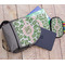 Tropical Leaves Large Backpack - Gray - With Stuff
