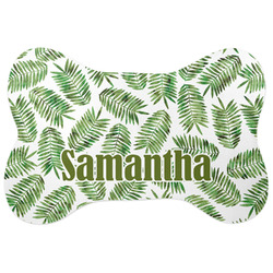 Tropical Leaves Bone Shaped Dog Food Mat (Personalized)