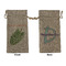 Tropical Leaves Large Burlap Gift Bags - Front & Back