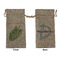 Tropical Leaves Large Burlap Gift Bag - Front & Back (Personalized)