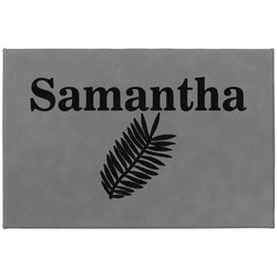 Tropical Leaves Large Gift Box w/ Engraved Leather Lid (Personalized)