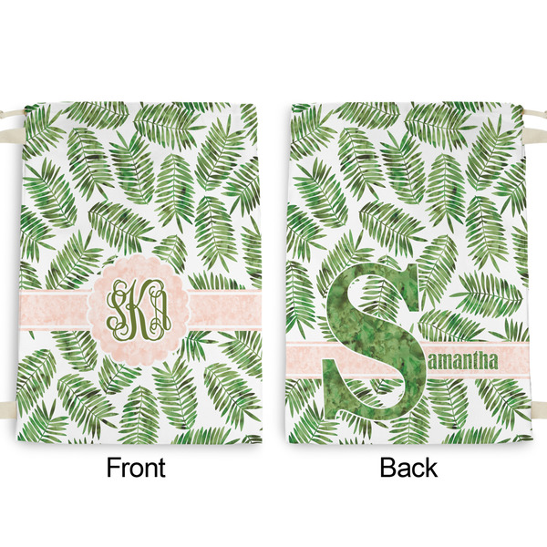 Tropical Leaves Large Laundry Bag - Front & Back View