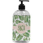Tropical Leaves Plastic Soap / Lotion Dispenser (16 oz - Large - Black) (Personalized)