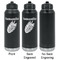 Tropical Leaves Laser Engraved Water Bottles - 2 Styles - Front & Back View