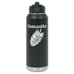 Tropical Leaves Water Bottles - Laser Engraved - Front & Back (Personalized)