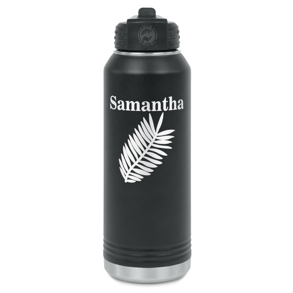 Custom Tropical Leaves Water Bottles - Laser Engraved (Personalized)