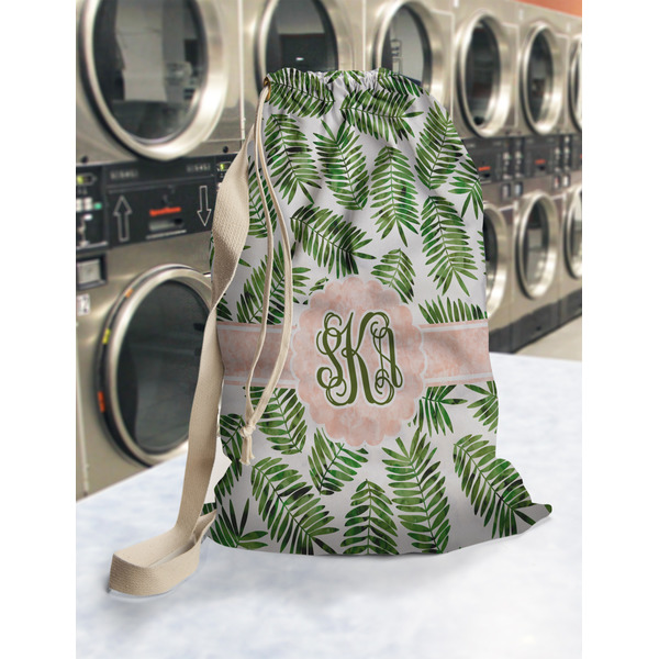 Tropical Leaves Laundry Bag in Laundromat