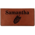 Tropical Leaves Leatherette Checkbook Holder - Single Sided (Personalized)
