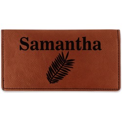 Tropical Leaves Leatherette Checkbook Holder (Personalized)