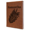Tropical Leaves Leather Sketchbook - Large - Double Sided - Angled View