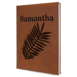 Tropical Leaves Leather Sketchbook - Large - Single Sided (Personalized)