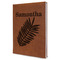 Tropical Leaves Leather Sketchbook - Large - Single Sided - Angled View