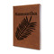 Tropical Leaves Leather Sketchbook - Small - Single Sided - Angled View
