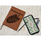 Tropical Leaves Leather Sketchbook - Small - Single Sided - In Context