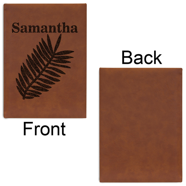 Tropical Leaves Leatherette Journal - Large - Single Sided - Front & Back View