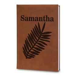 Tropical Leaves Leatherette Journal - Large - Double Sided (Personalized)