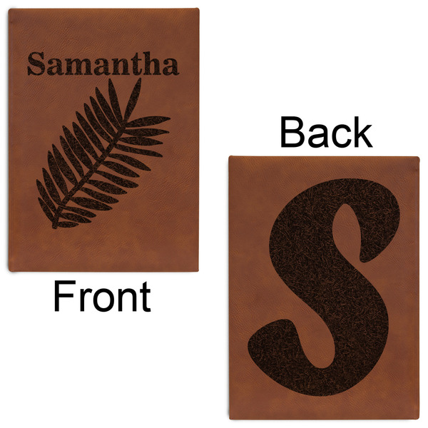 Tropical Leaves Leatherette Journals - Large - Double Sided - Front & Back View