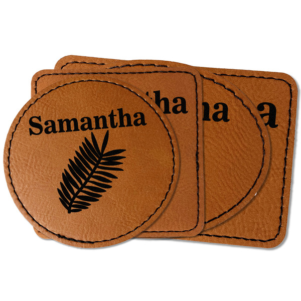 Custom Tropical Leaves Faux Leather Iron On Patch (Personalized)