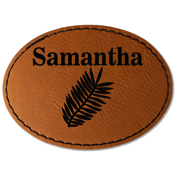 Tropical Leaves Leatherette Patches - Oval