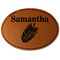 Tropical Leaves Faux Leather Iron On Patch - Oval (Personalized)