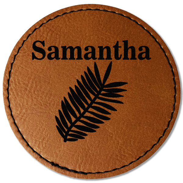 Tropical Leaves Leatherette Patches - Round