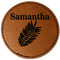 Tropical Leaves Leatherette Patches - Round