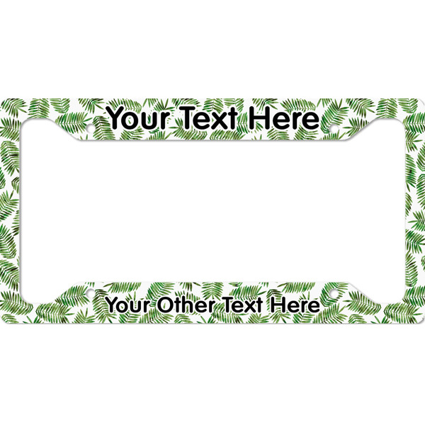 Custom Tropical Leaves License Plate Frame - Style A (Personalized)