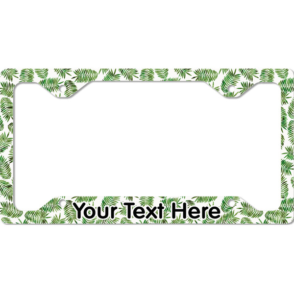 Custom Tropical Leaves License Plate Frame - Style C (Personalized)