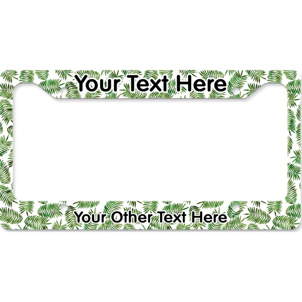 Custom Tropical Leaves License Plate Frame - Style B (Personalized)